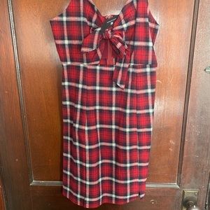 plaid peekaboo dress
